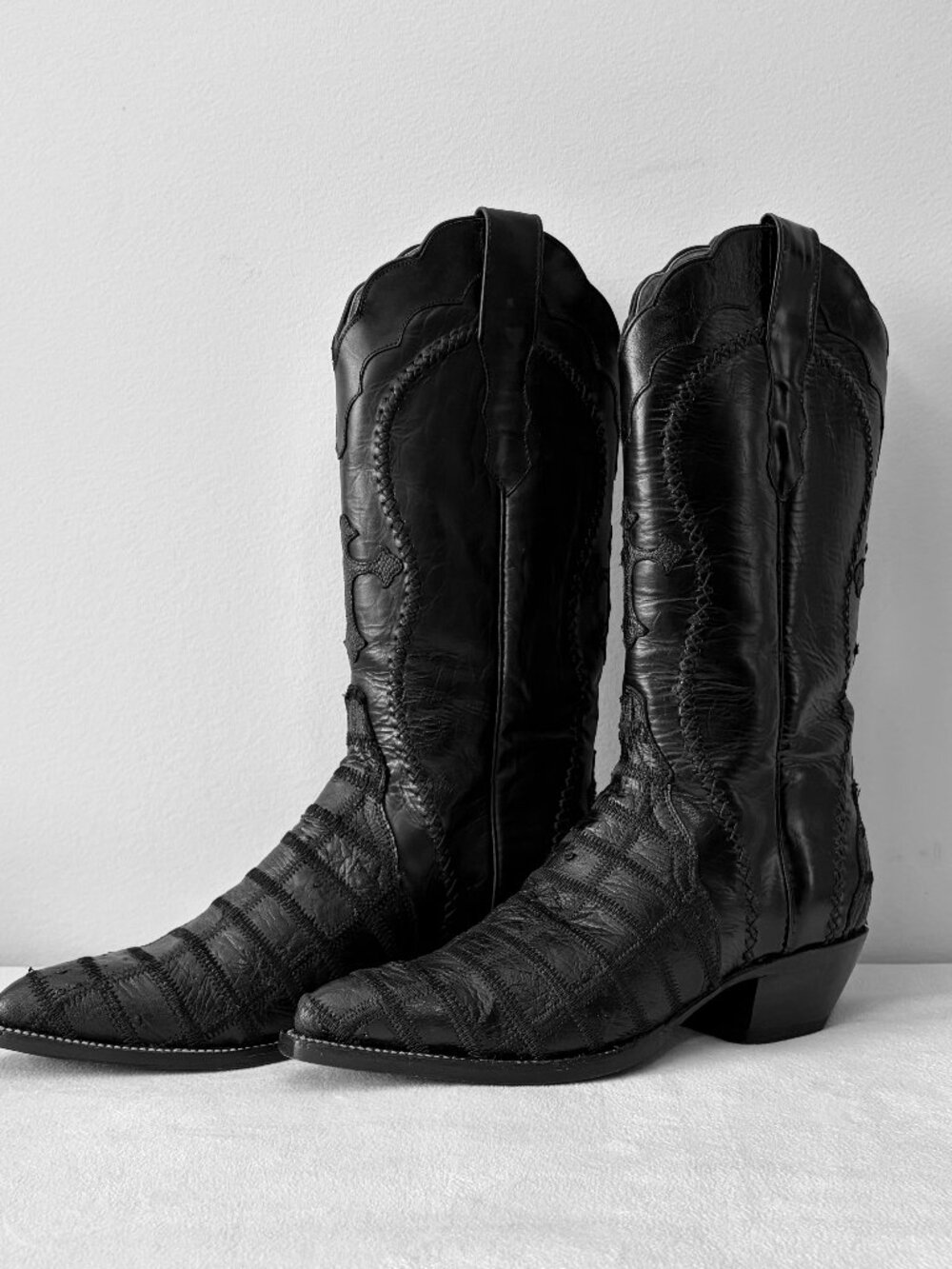 NWOT "Authentica Bota" Black All Leather Western Boots